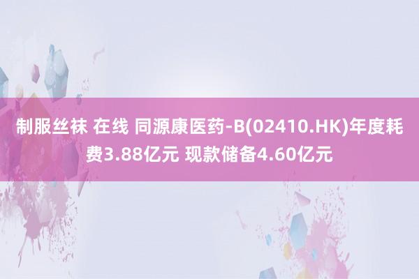 制服丝袜 在线 同源康医药-B(02410.HK)年度耗费3.88亿元 现款储备4.60亿元