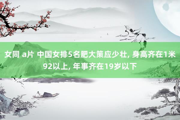 女同 a片 中国女排5名肥大策应少壮, 身高齐在1米92以上, 年事齐在19岁以下